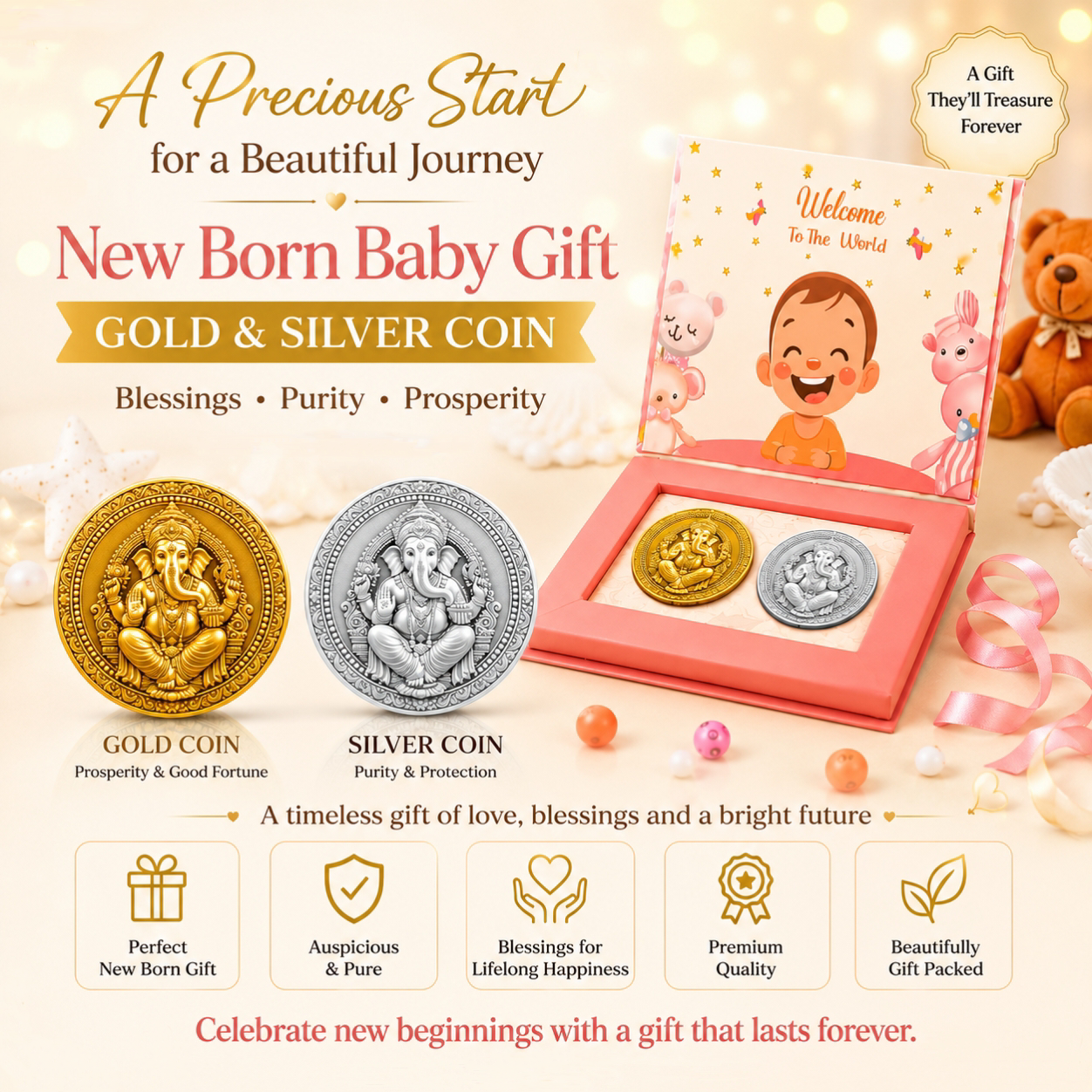 New Born Baby Gold Gift